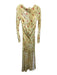 BHLDN Size XS Yellow, Green, Red Viscose Long Sleeve Floral Open Back Gown Yellow, Green, Red / XS