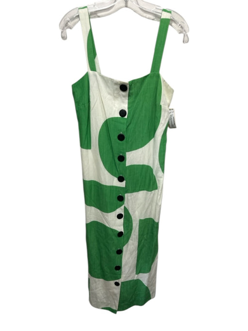 Mara Hoffman Size XS Green & White Lyocell blend Sleeveless Polka Dot Midi Dress Green & White / XS