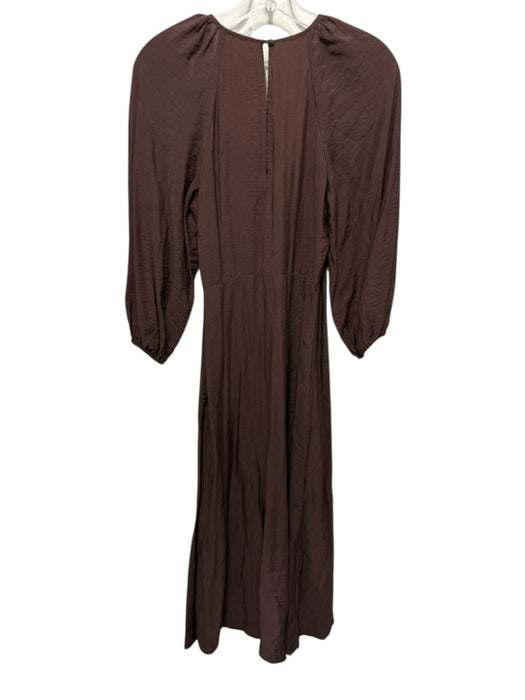 Maeve by ANTHROPOLGIE Size 2 Brown Viscose Blend Long Sleeve Ruched Midi Dress Brown / 2
