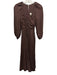 Maeve by ANTHROPOLGIE Size 2 Brown Viscose Blend Long Sleeve Ruched Midi Dress Brown / 2