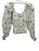 Faithful The Brand Size 4 Blue, Green, Yellow Linen Long puff sleeve Floral Top Blue, Green, Yellow / 4