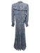 Misa Size XS Blue, Orange, White Viscose Long Sleeve Floral Paisley Dress Blue, Orange, White / XS