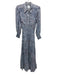 Misa Size XS Blue, Orange, White Viscose Long Sleeve Floral Paisley Dress Blue, Orange, White / XS
