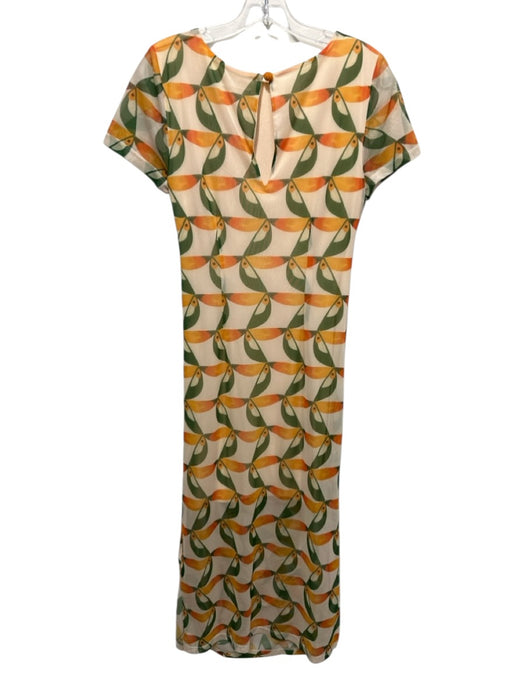 Farm for Anthropologie Size XS Orange, Green, Pink Short Sleeve Tucans Dress Orange, Green, Pink / XS