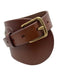 Anthropologie Brown Leather Buckle Wide Belts Brown / Small