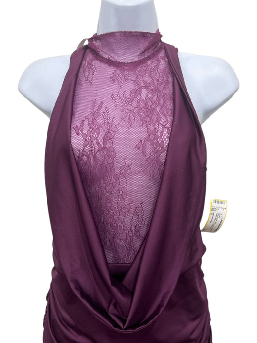Innovare Denim Size S Plum Purple Silk Lace Halter Neck Cowl Gathered Gown Plum Purple / S