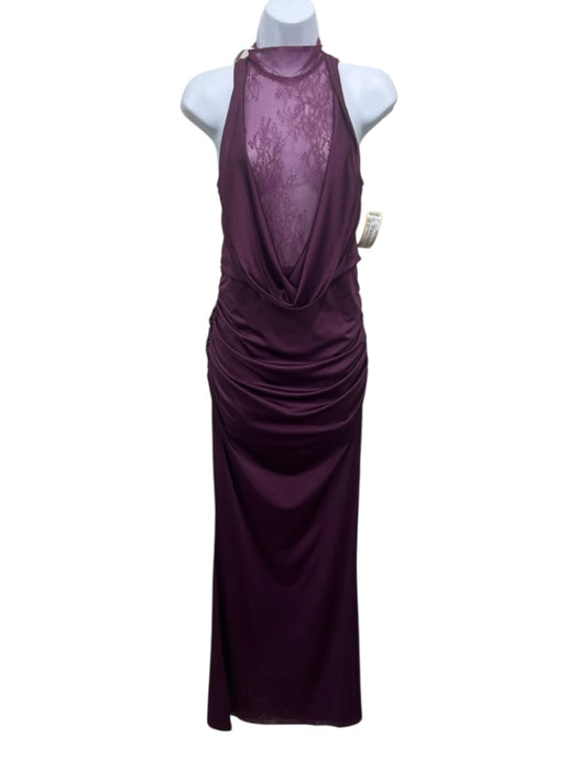 Innovare Denim Size S Plum Purple Silk Lace Halter Neck Cowl Gathered Gown Plum Purple / S