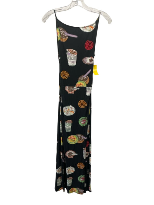 Lisa Says Gah Size S Black & Multi Rayon & Spandex Sleeveless Boat Neck Dress Black & Multi / S