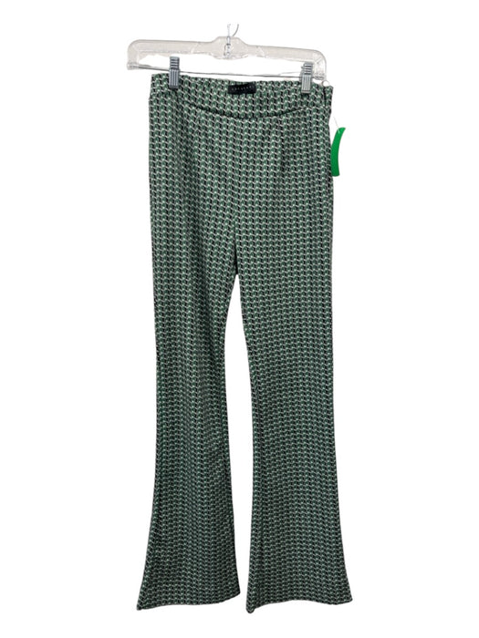 Sanctuary Size XS Green, White & Black Polyester & Spandex Side Zip Flare Pants Green, White & Black / XS