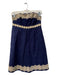 Lilly Pulitzer Size 0 navy & gold Cotton Strapless Embroider Detailing Dress navy & gold / 0