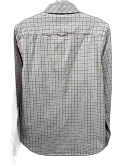 Prana Size S Cream & Lavendar Cotton Flannel Plaid Snap Button Front Top Cream & Lavendar / S