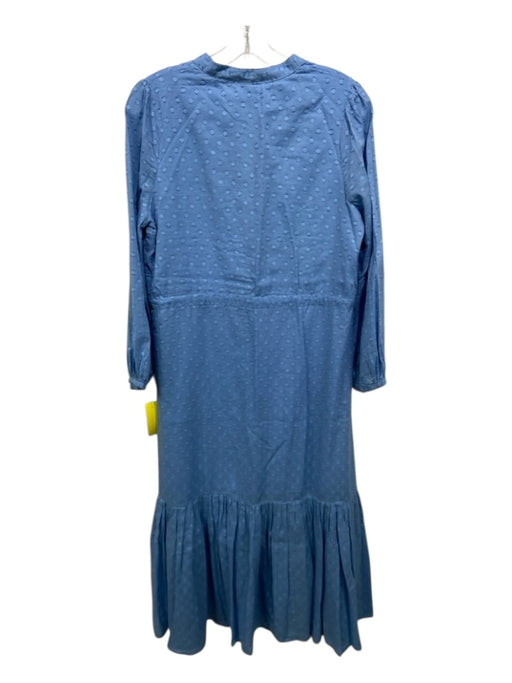 India Collection Emerson Fry Size M Light Blue Cotton Clipped Dots Maxi Dress Light Blue / M