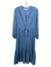 India Collection Emerson Fry Size M Light Blue Cotton Clipped Dots Maxi Dress Light Blue / M