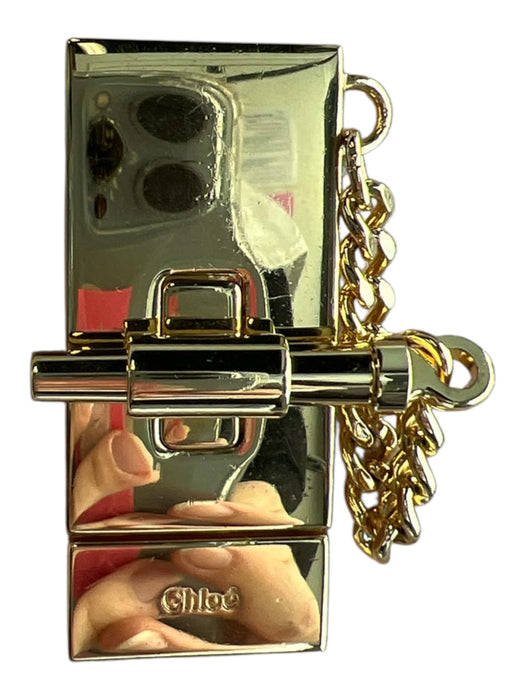 Chloe Powder Pink Leather Gold hardware Chain Strap Lock Clasp Bag Powder Pink