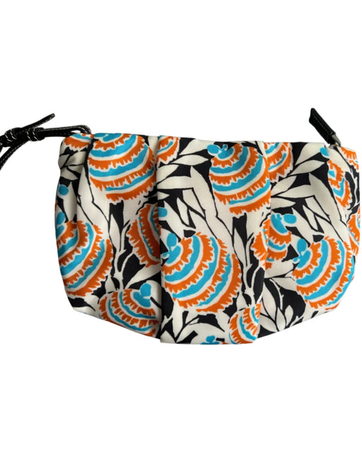 Prada Cream Black Blue & Orange Fabric Bow detail Wrist Strap Tropical Print Bag Cream Black Blue & Orange / S