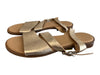 Saks Fifth Ave Shoe Size 5 Gold Leather Flat Open Toe & Heel Buckle Shoes Gold / 5