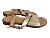 Saks Fifth Ave Shoe Size 5 Gold Leather Flat Open Toe & Heel Buckle Shoes Gold / 5