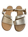 Saks Fifth Ave Shoe Size 5 Gold Leather Flat Open Toe & Heel Buckle Shoes Gold / 5
