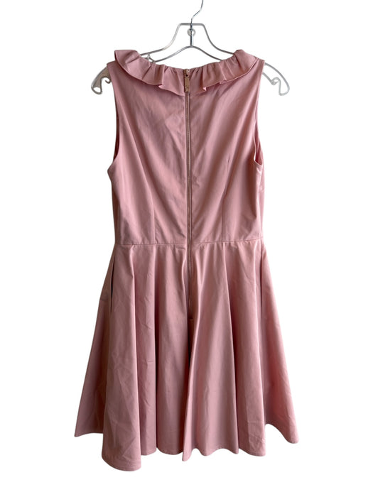 Ted Baker Size 2 Pink Cotton Blend V Neck Sleeveless Ruffle Detail Dress Pink / 2