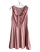Ted Baker Size 2 Pink Cotton Blend V Neck Sleeveless Ruffle Detail Dress Pink / 2