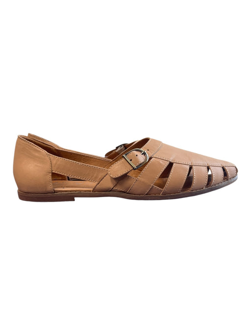 Jeffrey Campbell Shoe Size 9.5 Tan Leather Pointed Toe Buckle Flat Shoes Tan / 9.5