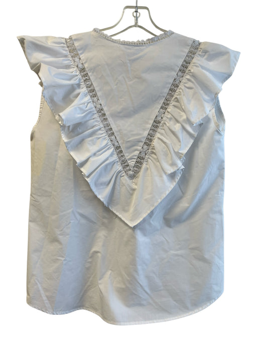 Mi Golondrina Size Medium White No Fabric Tag V Neck Sleeveless Top White / Medium