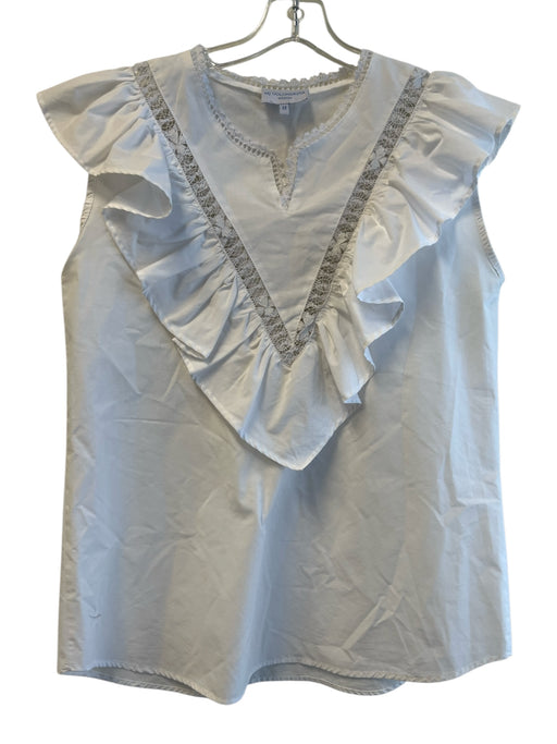 Mi Golondrina Size Medium White No Fabric Tag V Neck Sleeveless Top White / Medium