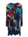Maeve Size 2XL Blue & Multi Viscose V Neck Long Sleeve Floral Abstract Dress Blue & Multi / 2XL