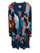 Maeve Size 2XL Blue & Multi Viscose V Neck Long Sleeve Floral Abstract Dress Blue & Multi / 2XL