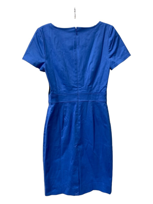 J. Crew Size 0 cadet blue Cotton Square Neck Short Sleeve Knee Length Dress cadet blue / 0