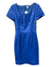 J. Crew Size 0 cadet blue Cotton Square Neck Short Sleeve Knee Length Dress cadet blue / 0