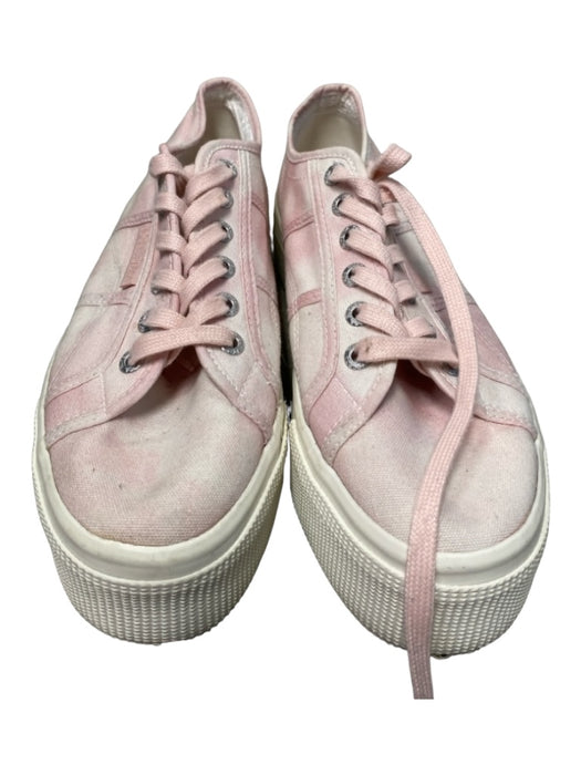 Superga Shoe Size 39.5 Pink & White Canvas Lace Up Platform Tie Dye Sneakers Pink & White / 39.5