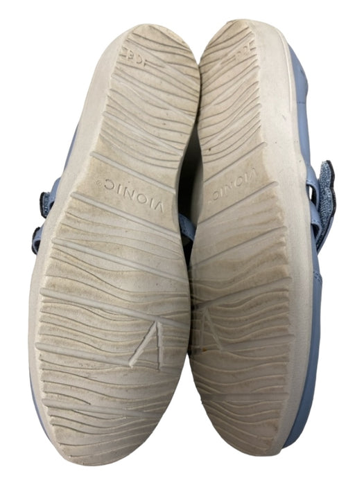 Vionic Shoe Size 8.5 cadet blue Leather round toe Double Strap Velcro Shoes cadet blue / 8.5