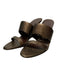 Salvatore Ferragamo Shoe Size 7.5 Bronze Leather Wedge Two Straps Metalic Shoes Bronze / 7.5