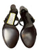 Salvatore Ferragamo Shoe Size 7.5 Dark Brown Leather Two Strap Almond Toe Shoes Dark Brown / 7.5