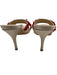 Manolo Blahnik Shoe Size 37.5 White & Red Satin Coral Beads Two Straps Sandals White & Red / 37.5