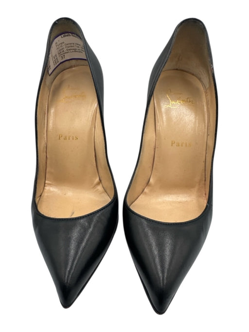 Christian Louboutin Shoe Size 37 Black Leather Upper Pointed Toe Stiletto Pumps Black / 37