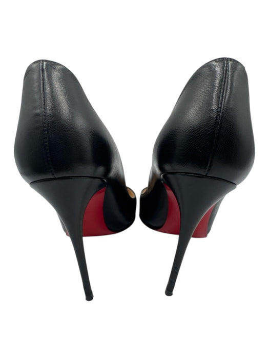 Christian Louboutin Shoe Size 37 Black Leather Upper Pointed Toe Stiletto Pumps Black / 37