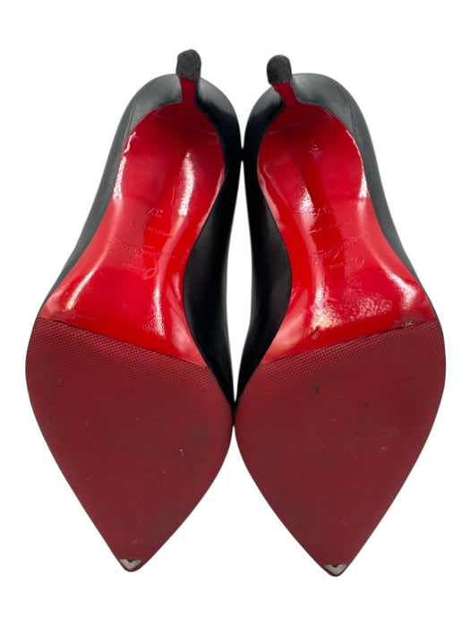 Christian Louboutin Shoe Size 37 Black Leather Upper Pointed Toe Stiletto Pumps Black / 37
