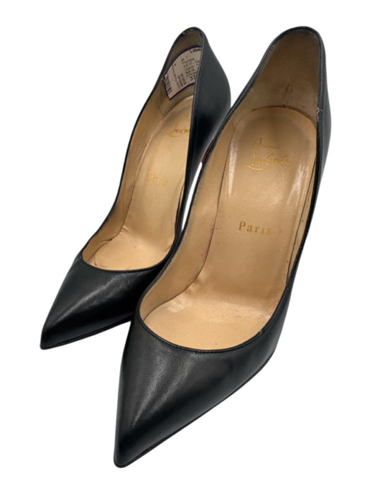 Christian Louboutin Shoe Size 37 Black Leather Upper Pointed Toe Stiletto Pumps Black / 37