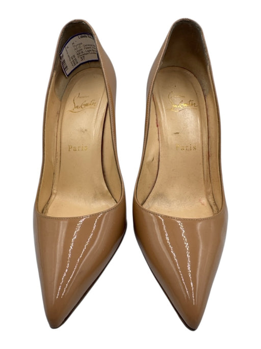 Christian Louboutin Shoe Size 37 Beige Leather Upper Patent Pointed Toe Pumps Beige / 37