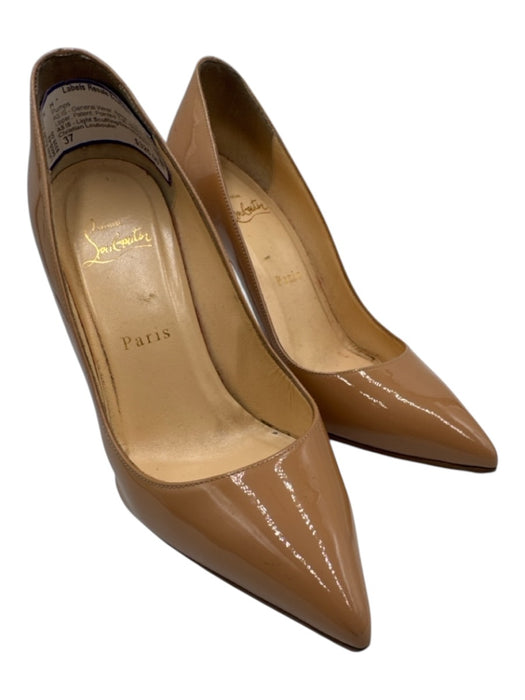 Christian Louboutin Shoe Size 37 Beige Leather Upper Patent Pointed Toe Pumps Beige / 37
