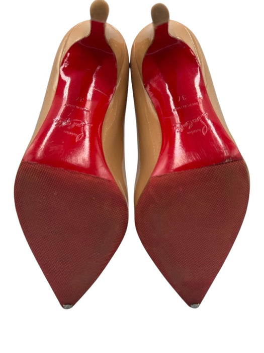 Christian Louboutin Shoe Size 37 Beige Leather Upper Patent Pointed Toe Pumps Beige / 37