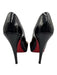 Christian Louboutin Shoe Size 37.5 Black Leather Upper Patent Peep Toe Pumps Black / 37.5