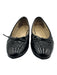 Chanel Shoe Size 37 Black Leather Upper Patent Quilted Bow Detail Flats Black / 37