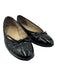 Chanel Shoe Size 37 Black Leather Upper Patent Quilted Bow Detail Flats Black / 37