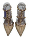 Valentino Garavani Shoe Size 37.5 Beige Leather Upper Patent Caged Pumps Beige / 37.5