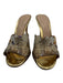 Gianvito Rossi Shoe Size 37.5 Gold, Brown & Orange Leather & PVC Upper Sandals Gold, Brown & Orange / 37.5
