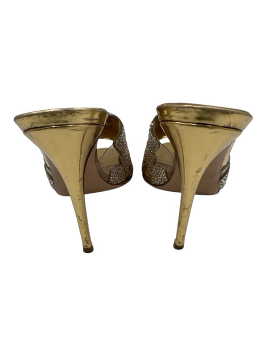 Gianvito Rossi Shoe Size 37.5 Gold, Brown & Orange Leather & PVC Upper Sandals Gold, Brown & Orange / 37.5