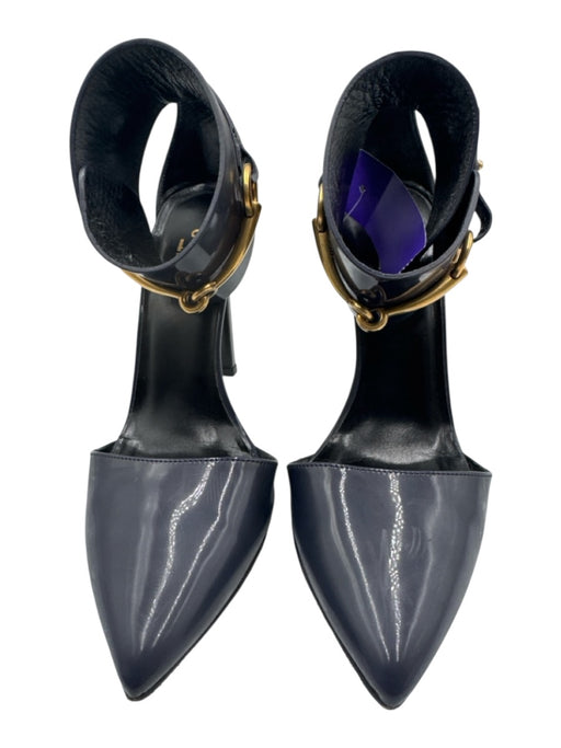 Gucci Shoe Size 36.5 Midnight blue Leather Upper Patent Pointed Toe Pumps Midnight blue / 36.5